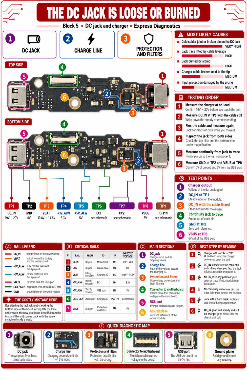 Diagnostic sheet, sound and connections